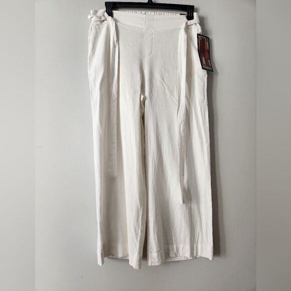 NEW SOUND/STYLE WHITE COLOR WOMEN'S   PANTS SIZE L  12-14 .length 30inch - Picture 1 of 7